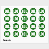 Sticker Rond LOL (foncé) Blanc sur vert (Feuille)