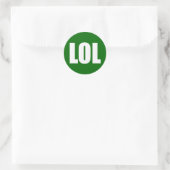Sticker Rond LOL (foncé) Blanc sur vert (Sac)