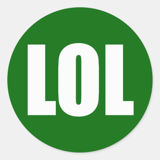 Sticker Rond LOL (foncé) Blanc sur vert (Devant)