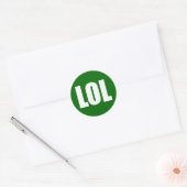 Sticker Rond LOL (foncé) Blanc sur vert (Enveloppe)