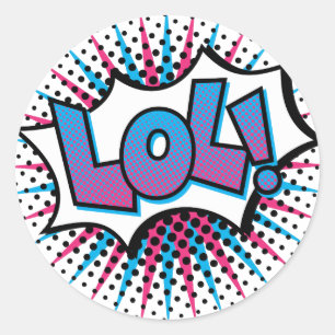 Sticker Rond LOL Pop Art