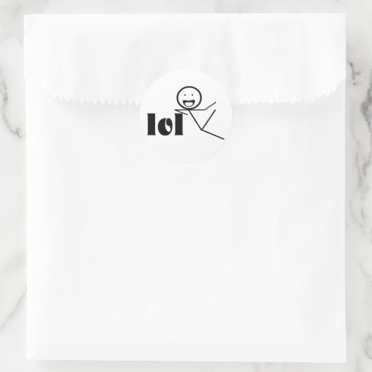 Sticker Rond lol stick man (Sac)