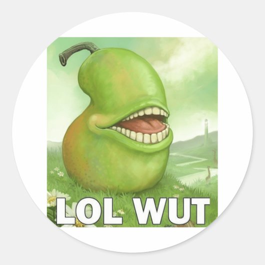 Sticker Rond Lol Wut Pear (Devant)