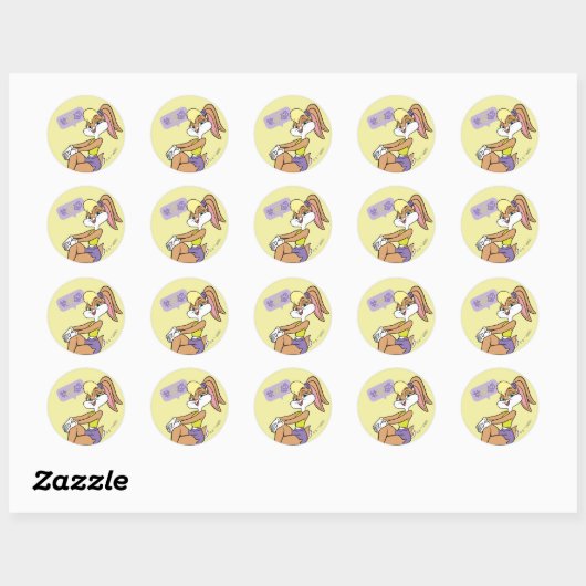 Sticker Rond Lola assis (Feuille)