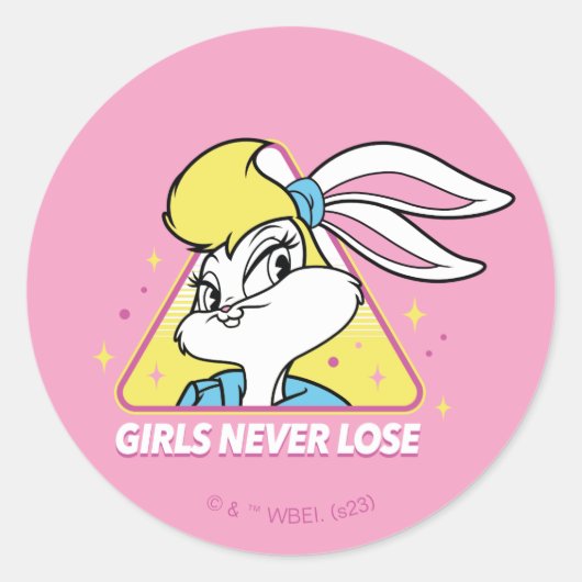 Sticker Rond Lola Bunny Girls ne perdent jamais (Devant)