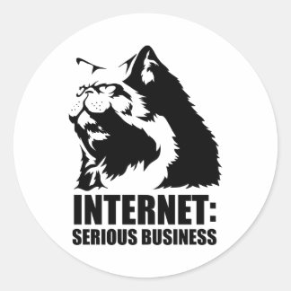 Sticker Rond lolcat internet est une affaire sérieuse