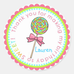 Sticker Rond Lolli Lollipop - Couleurs chaudes