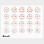 Sticker Rond Lollipop Motif coloré (Feuille)