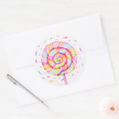 Sticker Rond Lollipop Sweet Candy Caramel Drops Illustration (Enveloppe)