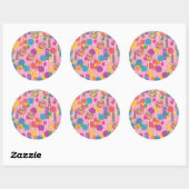 Sticker Rond Lollipops Candy Pattern (Feuille)