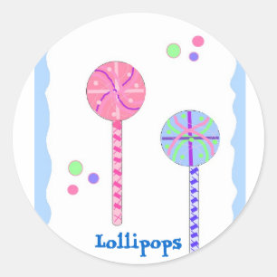 Sticker Rond Lollipops doux