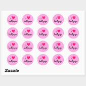 Sticker Rond Lollipops du coeur (Feuille)