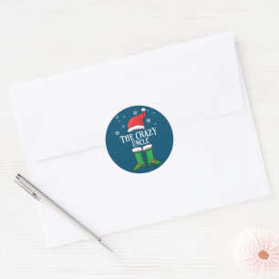 Sticker Rond L'oncle fou - Un elfe de Noël familial