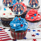 Sticker Rond L'Oncle Sam Militaire S'Éloigne Du Parti Cupcake P