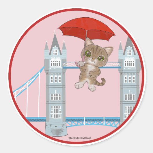 Sticker Rond London Bridge Cat (Devant)