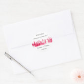 Sticker Rond Londres Angleterre skyline Pink Favors Mariage (Enveloppe)