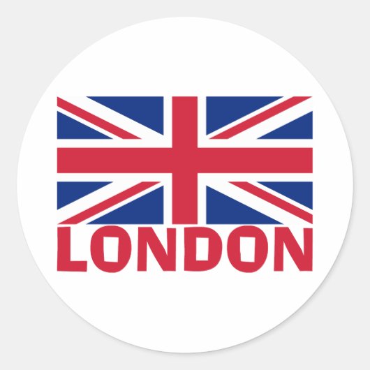 Sticker Rond Londres en rouge (Devant)