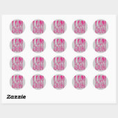 Sticker Rond Londres rose (Feuille)