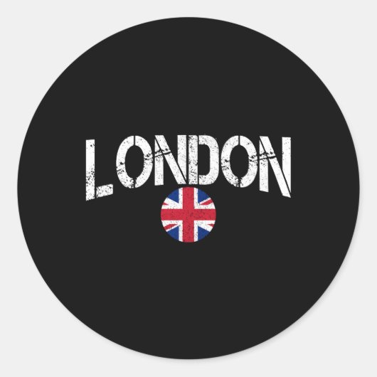 Sticker Rond Londres Royaume-Uni Union Jack Angleterre (Devant)