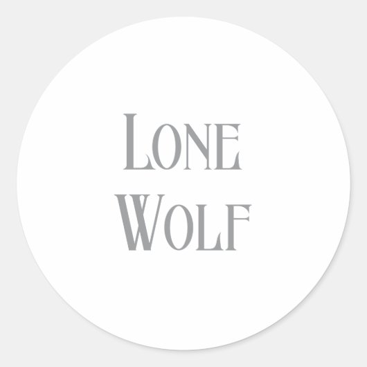 Sticker Rond Lone Wolf Male Sigma Modern Minimalist (Devant)