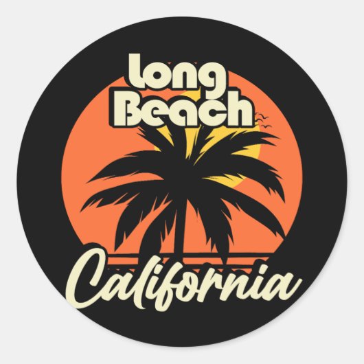 Sticker Rond Long Beach California (Devant)