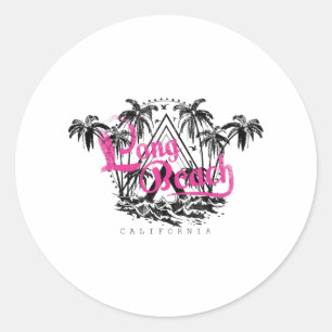 Sticker Rond Long Beach Californie CA US Coast