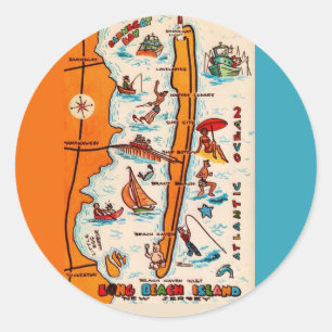 Sticker Rond Long Beach Island NJ
