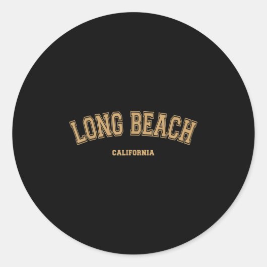 Sticker Rond Long Beach Sports College Style Sur Long Beach (Devant)