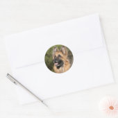 Sticker Rond Long berger allemand Haired 1 (Enveloppe)