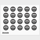Sticker Rond Long Haired Chihuahua Silhouettes Adresse de retou (Feuille)