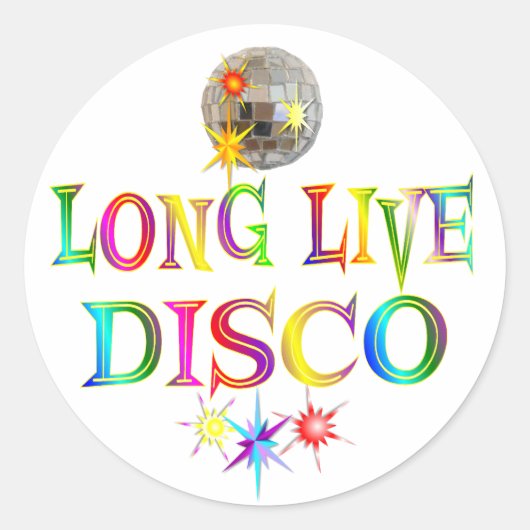 Sticker Rond Long Live Disco (Devant)