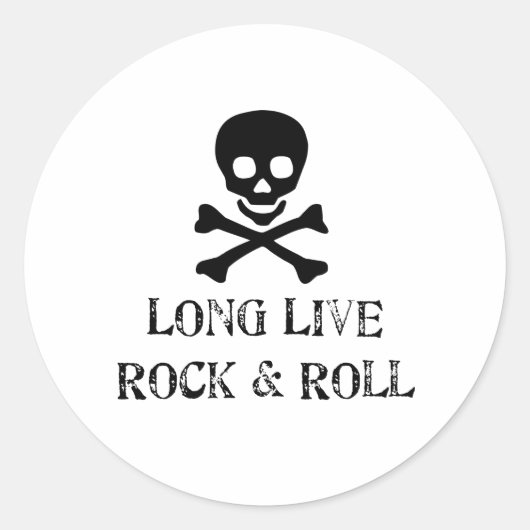 Sticker Rond Long Live Rock & Roll (Devant)