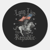Sticker Rond Long Live The Republic Us  (Devant)