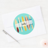 Sticker Rond Longboards Vintage (Enveloppe)