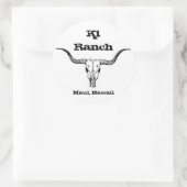 Sticker Rond longhorn, Ranch K1, Maui, Hawaii (Sac)