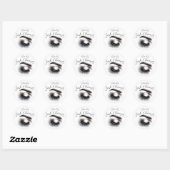 Sticker Rond Longue Black Wispy Eyelashes Lash Extensions Beaut (Feuille)