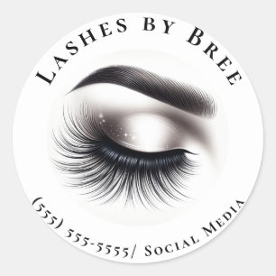 Sticker Rond Longue Black Wispy Eyelashes Lash Extensions Beaut