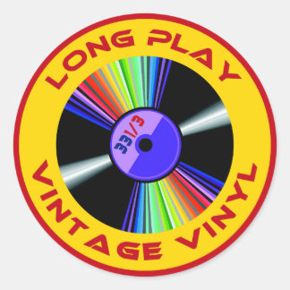 Sticker Rond Longue lecture Vinyl Vintage 33 1/3