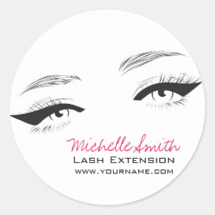 Sticker Rond Longueur des cils face long oeilleur Extension Las