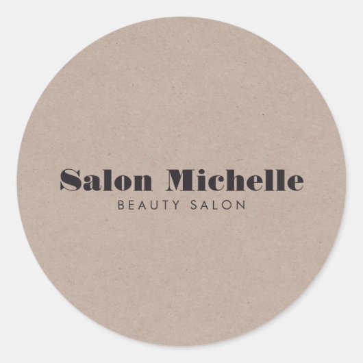 Sticker Rond Look Kraft Minimaliste Chic (Devant)