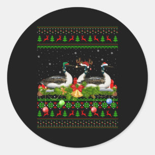Sticker Rond Loon Birds Lighting Père Noël laine laide