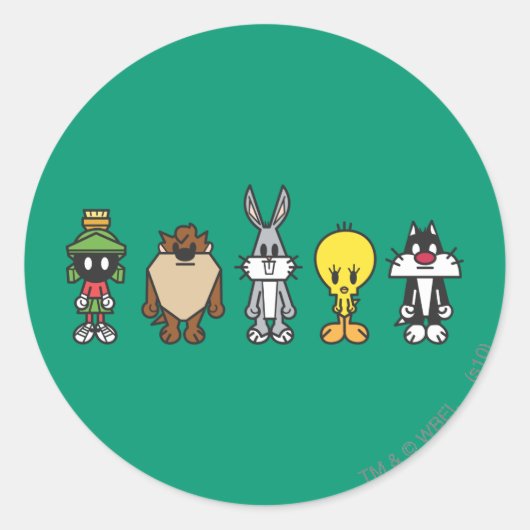 Sticker Rond LOONEY TUNES™ - Photo de groupe Op (Devant)