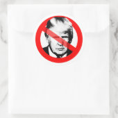 Sticker Rond L'opposant Donald J. Trump a traversé la face (Sac)