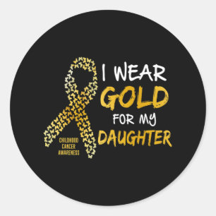 Sticker Rond L'or de sensibilisation au cancer de l'enfance pou