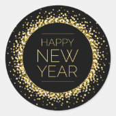 Sticker Rond L'or moderne Bonne année (Devant)