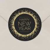 Sticker Rond L'or moderne Bonne année