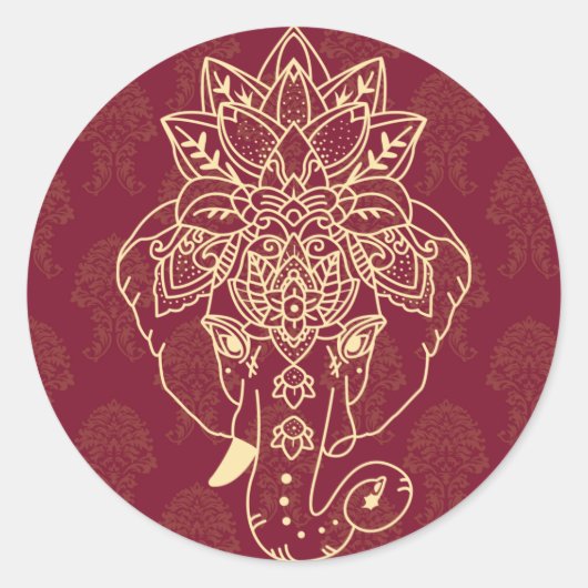 Sticker Rond Lord Ganesh, image belle et croustillante (Devant)