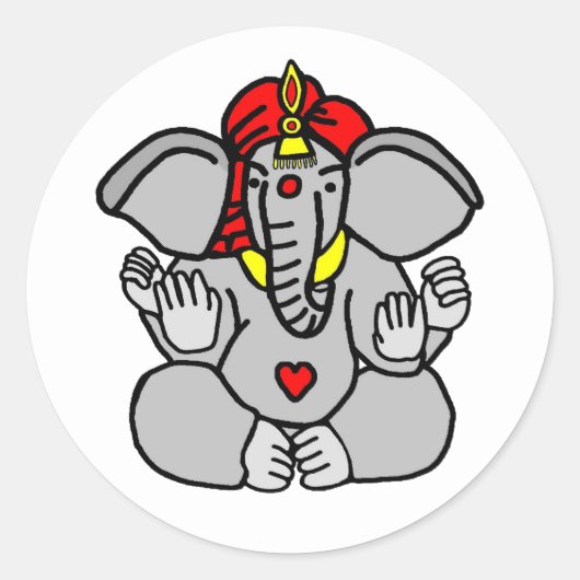 Sticker Rond Lord Ganesha Hindu Dieu (Devant)
