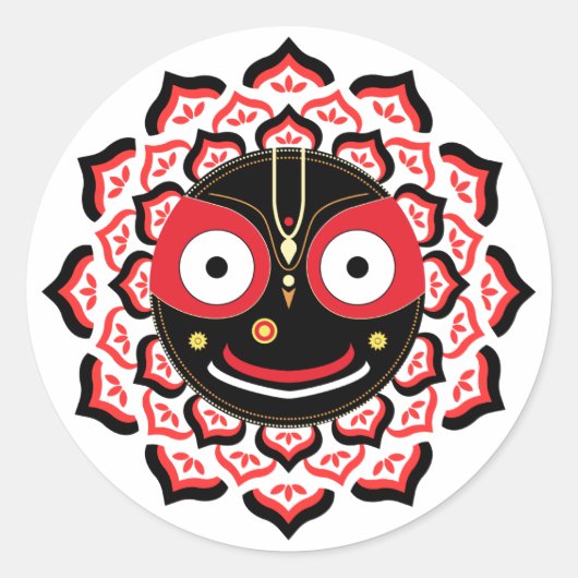 Sticker Rond Lord Jagannath Face Chakra Hindu Deity (Devant)