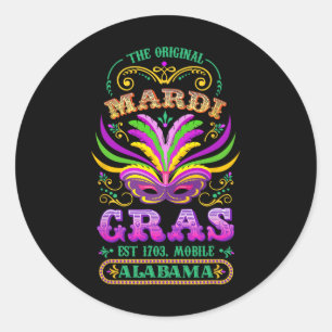 Sticker Rond L'original Mardi Gras Mobile Alabyma 1703